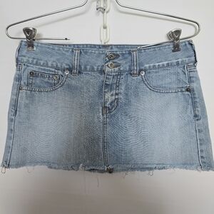 Hollister Y2k 90's Micro Mini Skirt Denim Blue (7)